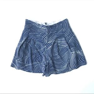 Mara Hoffman Misun High Waist Swirly Print Flowy Shorts Navy Waves